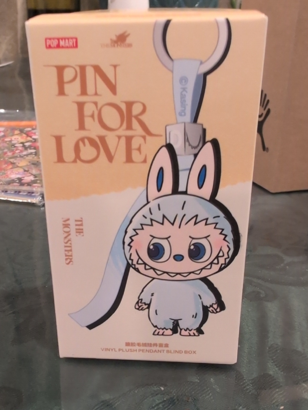 Pop Mart 'Pin For Love' Vinyl Plush Pendant Blind Box - Cream & Blue COLOR K